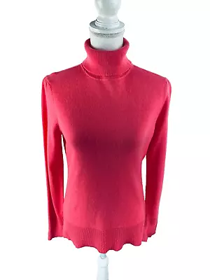 Victor Alfaro Womens M 100% Cashere Turtleneck Sweater Long Sleeve Knit Pink • $26.28