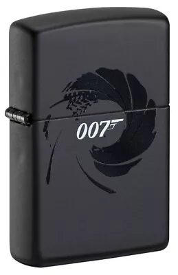 Zippo Windproof Lighter JAMES BOND 007 GUN LOGO Black Matte NEW IN BOX FAST POST • £0.99