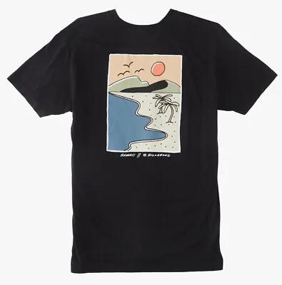 Billabong Men's Hawaiian Beach Tropics T-Shirt Tee In Black • $17.99