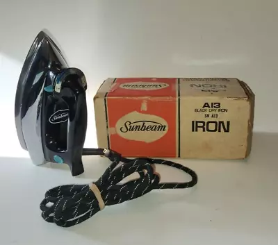 Sunbeam Black Dry Iron Model A-13 Vintage Works • $16.99