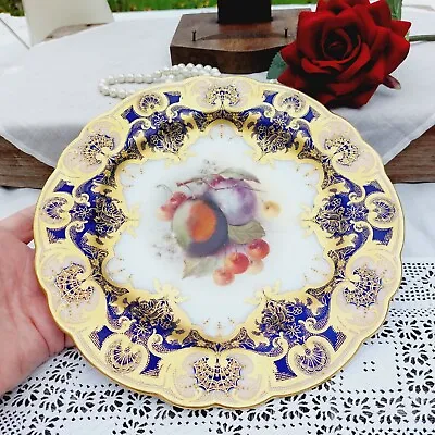£19.95 • Buy Royal Worcester Cabinet Plate 1911 Hand Painted Fruit G. Cole 