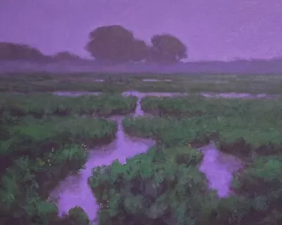 16x20 Poetic Mist Marsh Dawn Impressionism Art Oil Painting Realism Landscape • $800