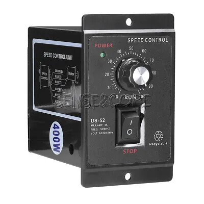 AC 220V US-52 Micro Gear Infinite Motor Speed Control Governor Stable 400W • $14.88