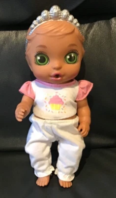 $12 • Buy Zapf Creations Baby Born 12  Doll With Silver Crown Headband Top & Pants Rare
