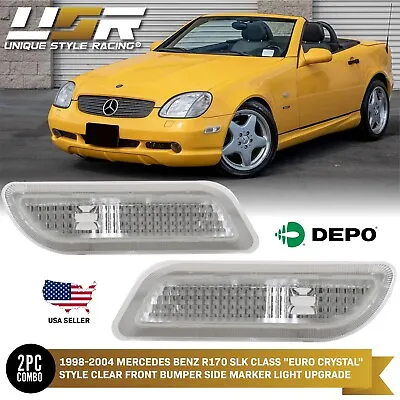 DEPO Euro Clear Bumper Side Marker Lights For 98-04 Mercedes Benz R170 SLK Class • $34.95