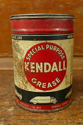 Vintage Kendall Oil Special Purpose Grease Metal 1lb One Pound Grease Oil Can • $39.95