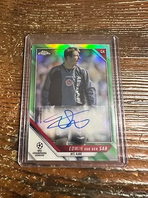 Edwin Van Der Sar 2021-22 Topps Chrome UEFA UCC Base Auto Green /99 Ajax • $21.50