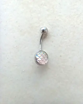 Mermaid / Dragon Scales Belly Navel Ring AB Pink  316L Surgical Steel  BB2 • $3.44