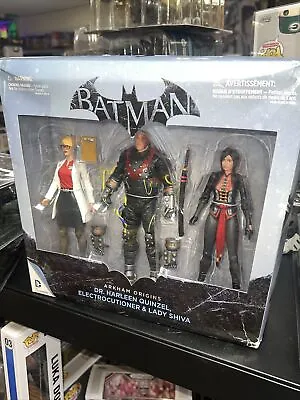 DC Batman Arkham Origins Dr. Harleen Quinzel Electrocutioner Lady Shiva Figures • $89.95