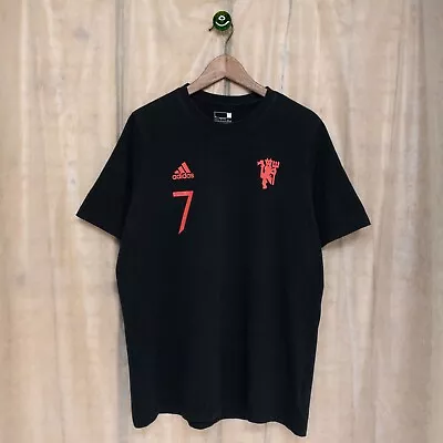 Adidas CR7 Cristiano Ronaldo Manchester United T Shirt Men Large Black Red • $11.99