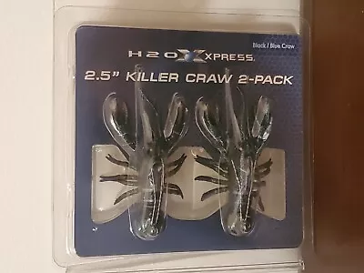 H2O Xpress 2.5  Killer Craw 2-Pack - Black / Blue Craw • $5.99