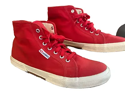 Superga Red High Top Sneakers Mens US 11  Or Euro 44 1/2 Hightop • $19.99