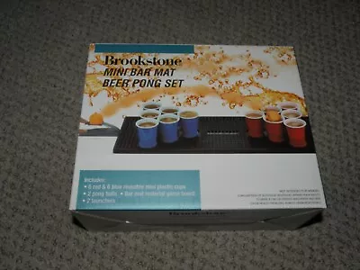 Beer Pong Set With Dual Launchers And Mini Bar Mat By Brookstone NIB • $12.98