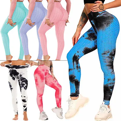 £9.74 • Buy Womens Anti-Cellulite Leggings High Waist Yoga Pants Butt Lift TikTok Sports Gym