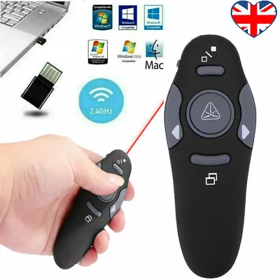 Power Point Presentation Remote Wireless USB PPT Presenter Laser Pointer Clicker • £6.59