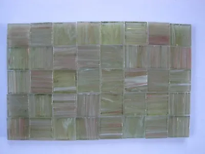 Loose 3/4  (2 Cms) Glass Mosaic Tiles - 40 Pieces -  Metallic Mint Green  • £3.50