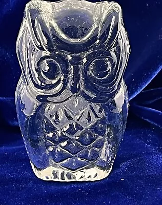 VIKING Clear GLASS OWL Handmade Paperweight Approx. 3.5 X1.75  -Flat Back- 11oz • $19.95