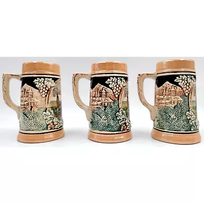 Ceramic Mini Beer Stein Linz Donau Austria Made In Germany Lot Of 3 Ceramic Mug • $14