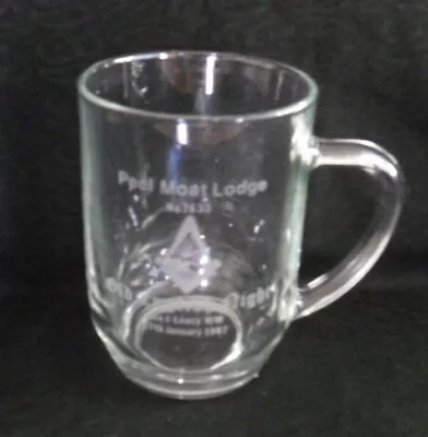 £4.99 • Buy Masonic .Peel Moat Lodge 7633. Stockport. Pint Glass,   Old English Night   1987