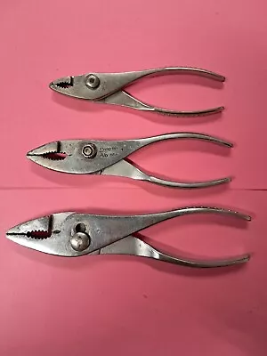 Vintage Snap On Vacuum Grip Slip Joint Pliers #45 #46 #47 • $85