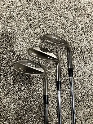 Mizuno MP T Series R12 Black Nickel Wedge Set 51 56 60 Gap Sand Lob Steel RH • $149.95