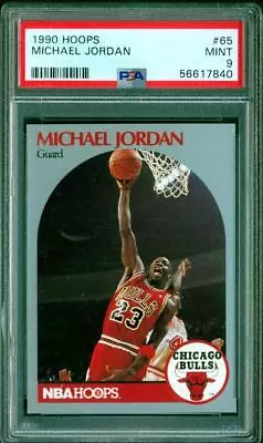 040 1990 Hoops #65 🏀 Michael Jordan 🏀 HOF Bulls PSA Mint 9 • $49.95