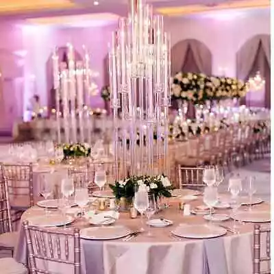 £45 • Buy Contemporary 10 Arm Glass And Crystal Candelabra - 100cm Tall FOR HIRE ONLY