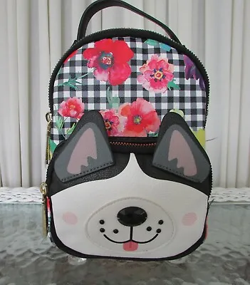 Betsey Johnson Floral Husky Mini Backpack Kitsch Dog NWT • $54.95