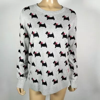 Charter Club Women’s Size Large Scottie Dog Cotton Blend Knit Sweater • $14.99