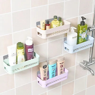 Storage Wall Mount Organiser Kitchen Shower Caddy Rack Holder Bathroom Shelf • $18.73