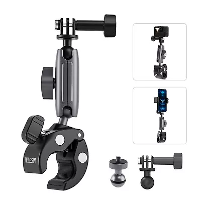 360° Bike Motorcycle Handlebar Pole Mount Holder Clamp For Gopro 12 11 Action • $31.99