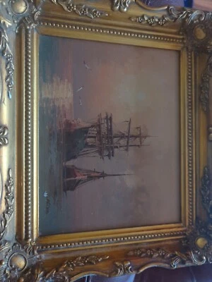 £10 • Buy Oil Painting Ship Sea Signed C Alexis