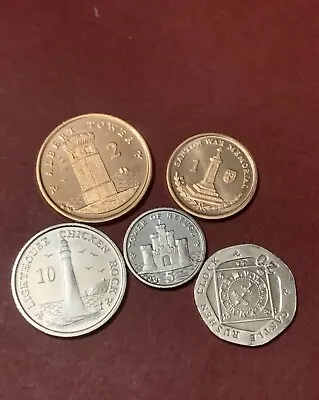 2004 Set BUNC 1p 2p 5p 10p 20p Isle Of Man Coin From Set ( 5 Coins ) • £20.55