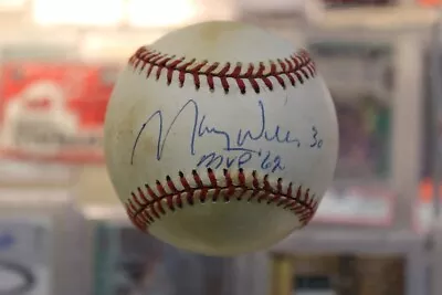 Signed Maury Wills 'mvp 62' Official Nl Baseball Autograph Los Angeles Dodgers • $32.20