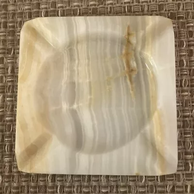 Vintage Natural Stone Marble Cigarette Ashtray Square 3.75” • $6