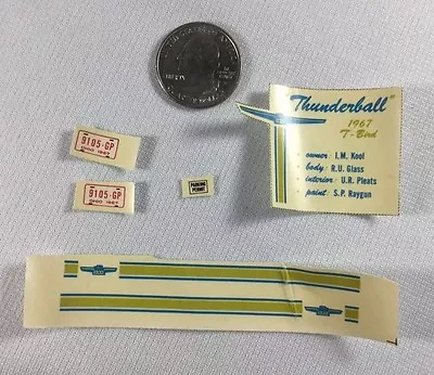 Vintage NEW Original Model Car Kit Decals: 1967 Thunderbird  Thunderball . #3159 • $6.30