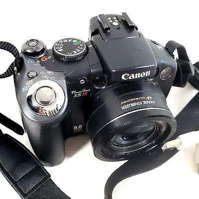 Canon PowerShot S5 IS Digital Camera W/Cable And SD Card Parts Only Repair • $24.99