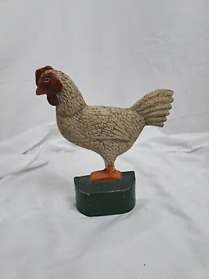 Vintage Antique 8.5  Cast Iron Rooster Chicken Door Stop Statue Figurine. • $30