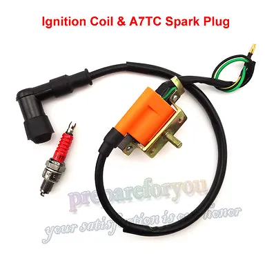 Racing Ignition Coil Spark Plug For ATV Quad 50 90 110cc Lifan Taotao Roketa • £13.79