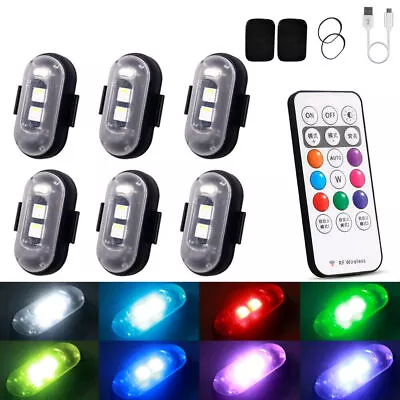 6X Motorcycle Car LED RGB Warning Light Mini Signal Light Parts With Controller • $18.39