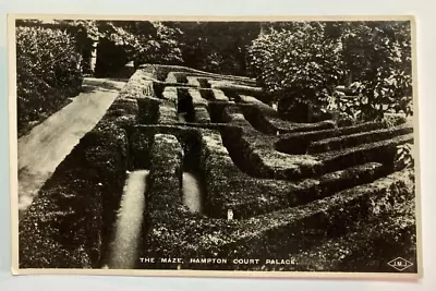 RP Postcard 1947 The Maze Hampton Court Palace J.M.J • £4.85