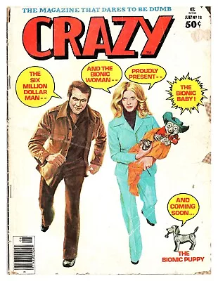 1976 Crazy Magazine #18 Marvel Comics Bionic Woman Six Million Dollar Man • $14.99