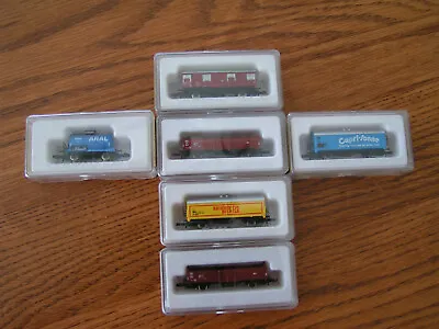 Marklin Mini Club Z Gauge Rail Cars #8633 8605 8613 8632 8622 (2)  Six In Set • $155