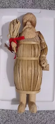 Handmade Corn Husk Santa With Wood Head Hands And Feet. By Midwest Importers. • $24.95