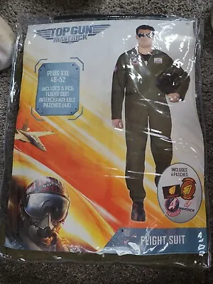 Top Gun Maverick Man Flight Suit Halloween Costume Adult Plus XXL(48-52) • $64.99