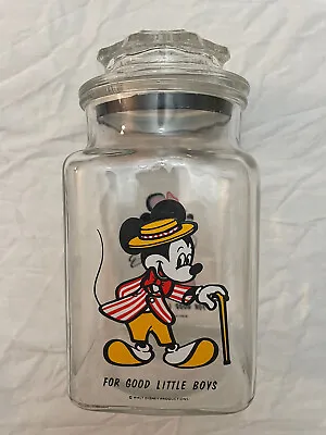 Vintage Disney Mickey Mouse Minnie Mouse Cookie Candy Canister Jar • $6.99