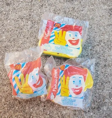 $13.89 • Buy Lot Of 3 1996 McDonalds Fisher Price Happy Meal Kids Toys Sealed Boom Box Car 