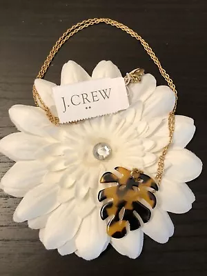 J.Crew Factory TORTOISE LEAF PENDANT NECKLACE! New$39.50 Tort • $26