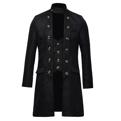 Vintage Steampunk Men Jacquard Coat Victorian Jacket Costume Coat Gothic Jacket • $40.14