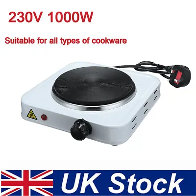 New Hot Plate Electric Kitchen Cooker Single Portable Table Top Stove Hob 1000W • £13.99